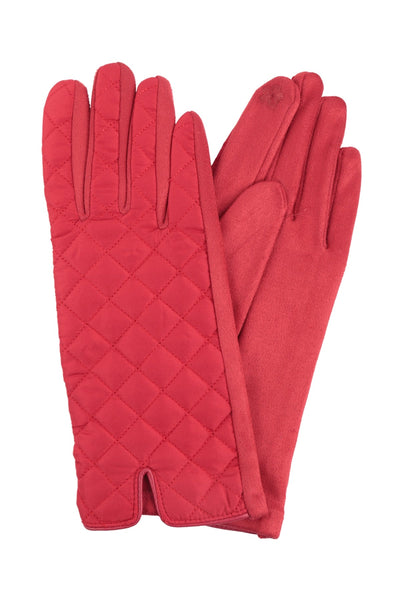 QUILTED DIAMOND PATTERN SMART TOUCH GLOVES