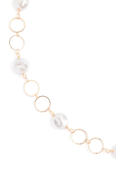 ROUND PEARL LINK CHAIN NECKLACE