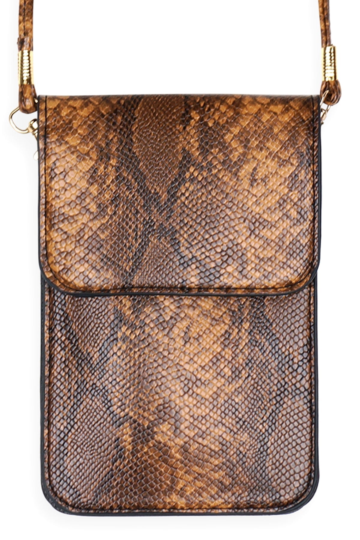 SNAKE CELLPHONE CROSSBODY WITH CLEAR WINDOW BAG