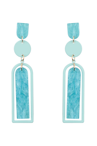GLITTER ARCH BAR ACETATE DROP EARRINGS (NOW $2.50 ONLY!)
