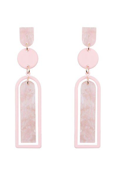 GLITTER ARCH BAR ACETATE DROP EARRINGS (NOW $2.50 ONLY!)
