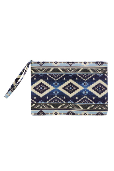 TRIBAL PATTERN POUCH CORAL