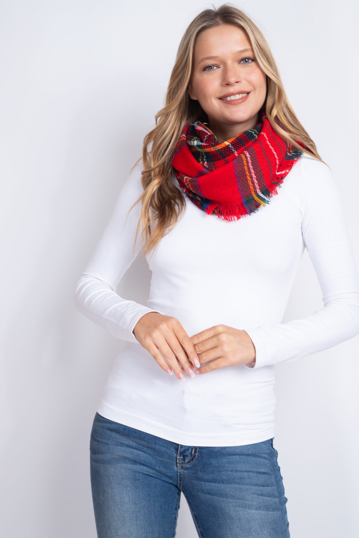 TARTAN INFINITY SCARF POLYESTER/6PCS (NOW $3.00 ONLY!)
