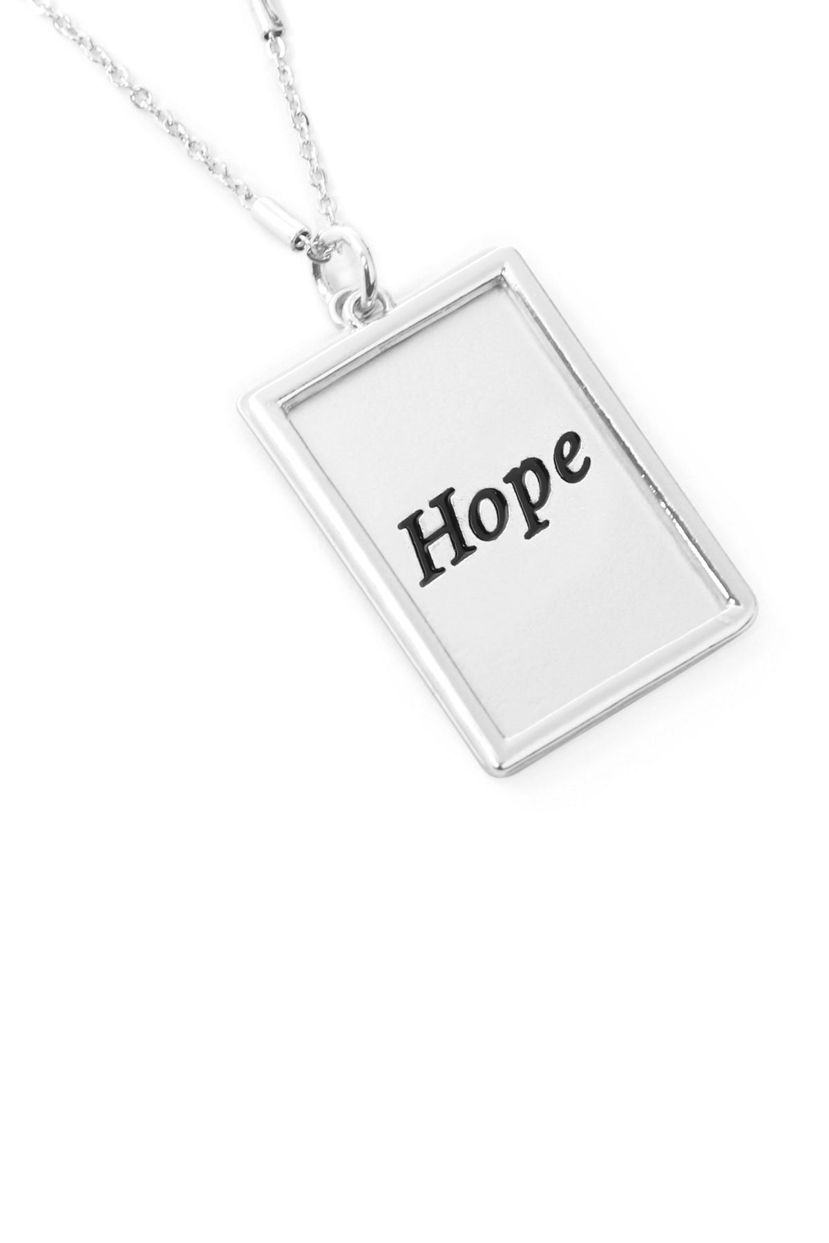 HOPE ETCHED BRASS BOX PENDANT NECKLACE