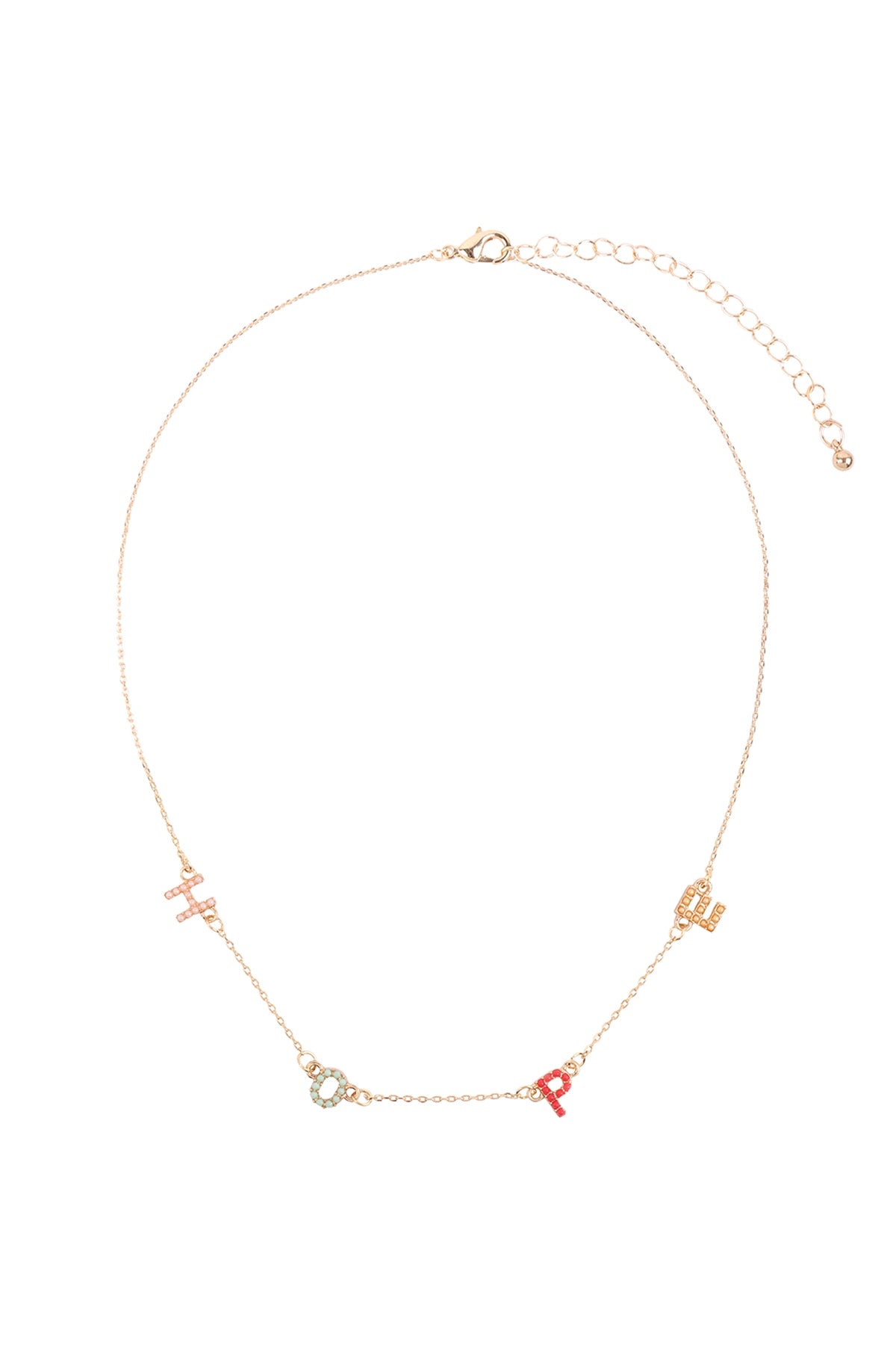 HOPE RHINESTONE COLORED STATIONARY NECKLACE/6PCS (NOW $1.25 ONLY!)