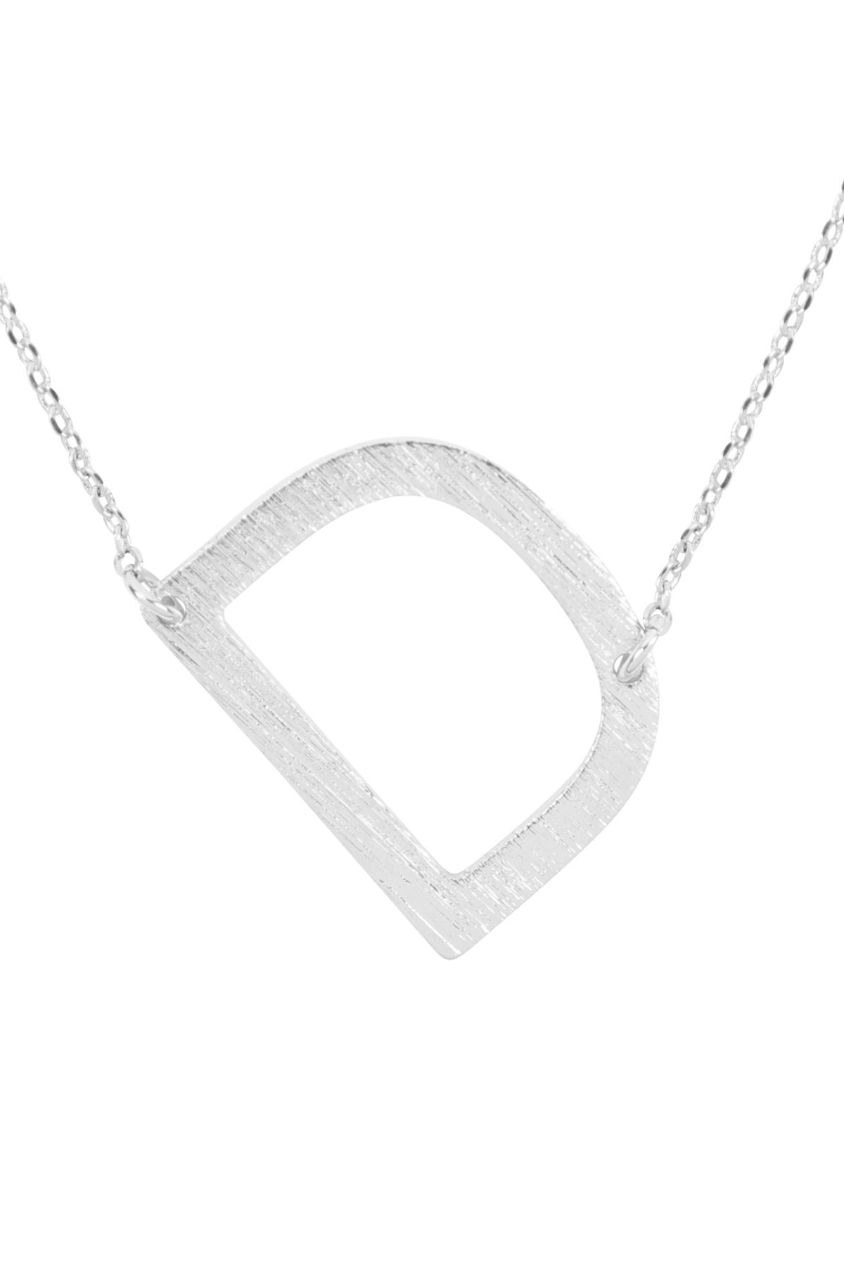 "D" INITIAL ROUGH FINISH CHAIN NECKLACE