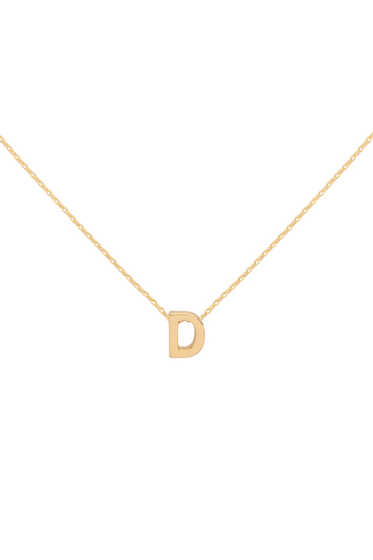 "D" INITIAL DAINTY CHARM NECKLACE