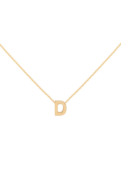 "D" INITIAL DAINTY CHARM NECKLACE