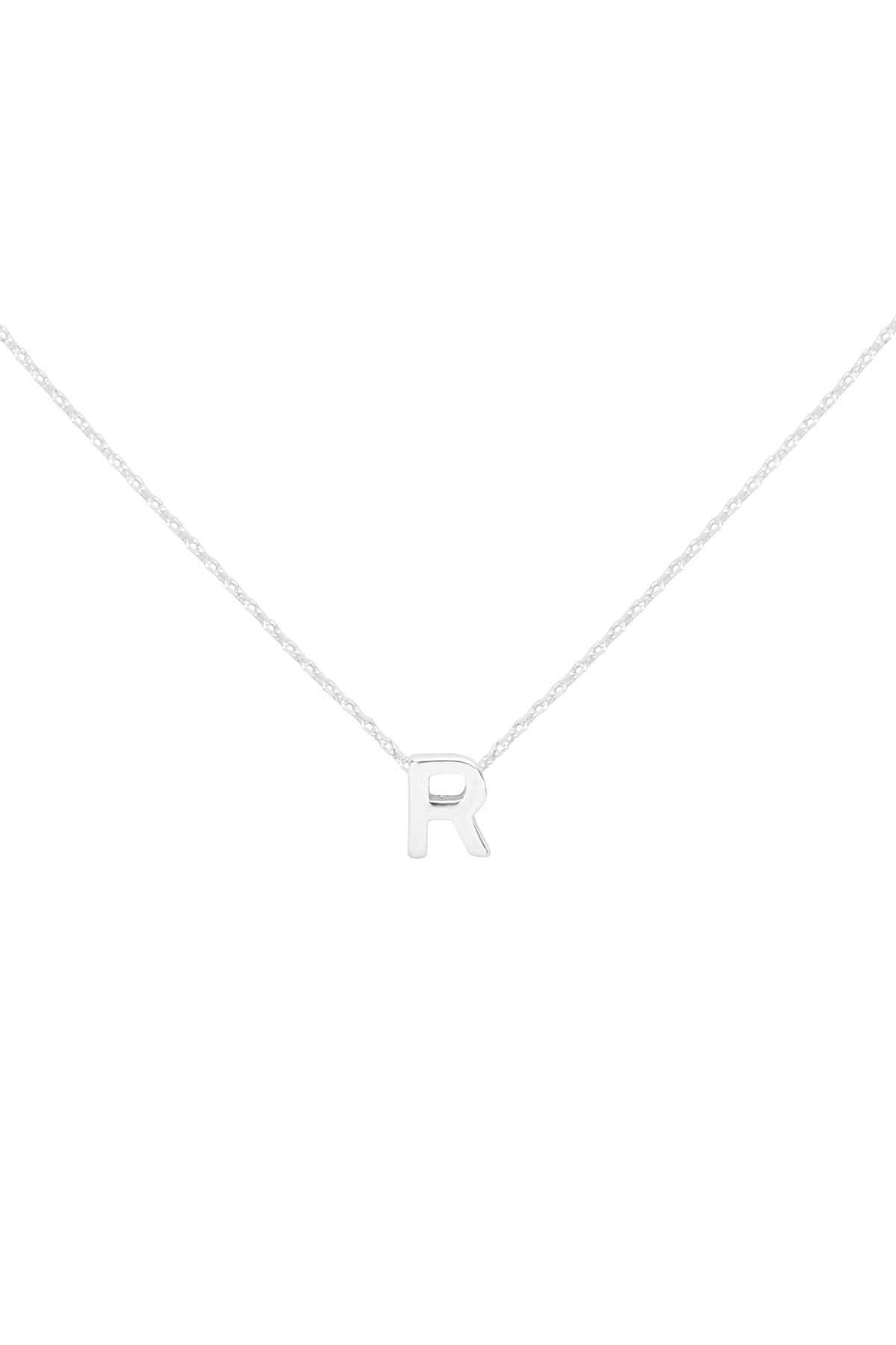 "R" INITIAL DAINTY CHARM NECKLACE