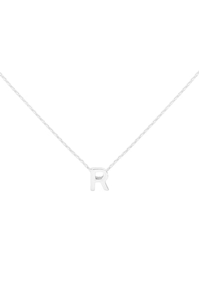 "R" INITIAL DAINTY CHARM NECKLACE