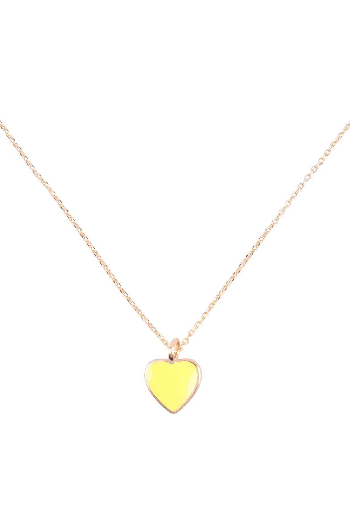 HEART COLOR RESIN CHARM PENDANT NECKLACE