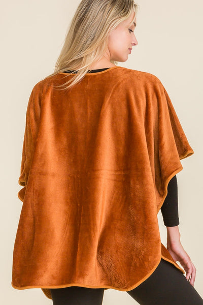 OPEN FRONT PONCHO 3 ASSORTED COLORS/6PCS (NOW $13.50 ONLY!)