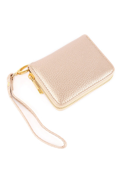 WOMEN'S LEATHER ZIPPER WRISTLET WALLET