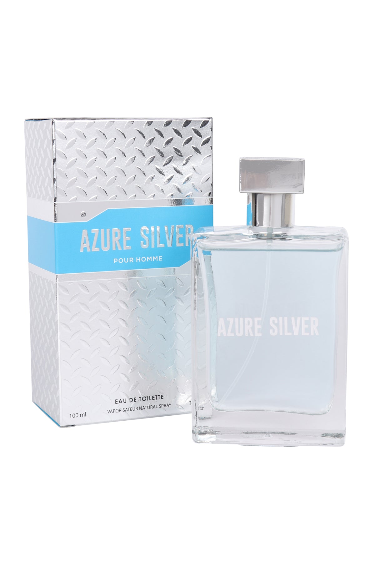 AZURE SILVER SPRAY COLOGNE EAU DE TOILETTE FOR MEN - 100ML/3.4 FL.OZ.