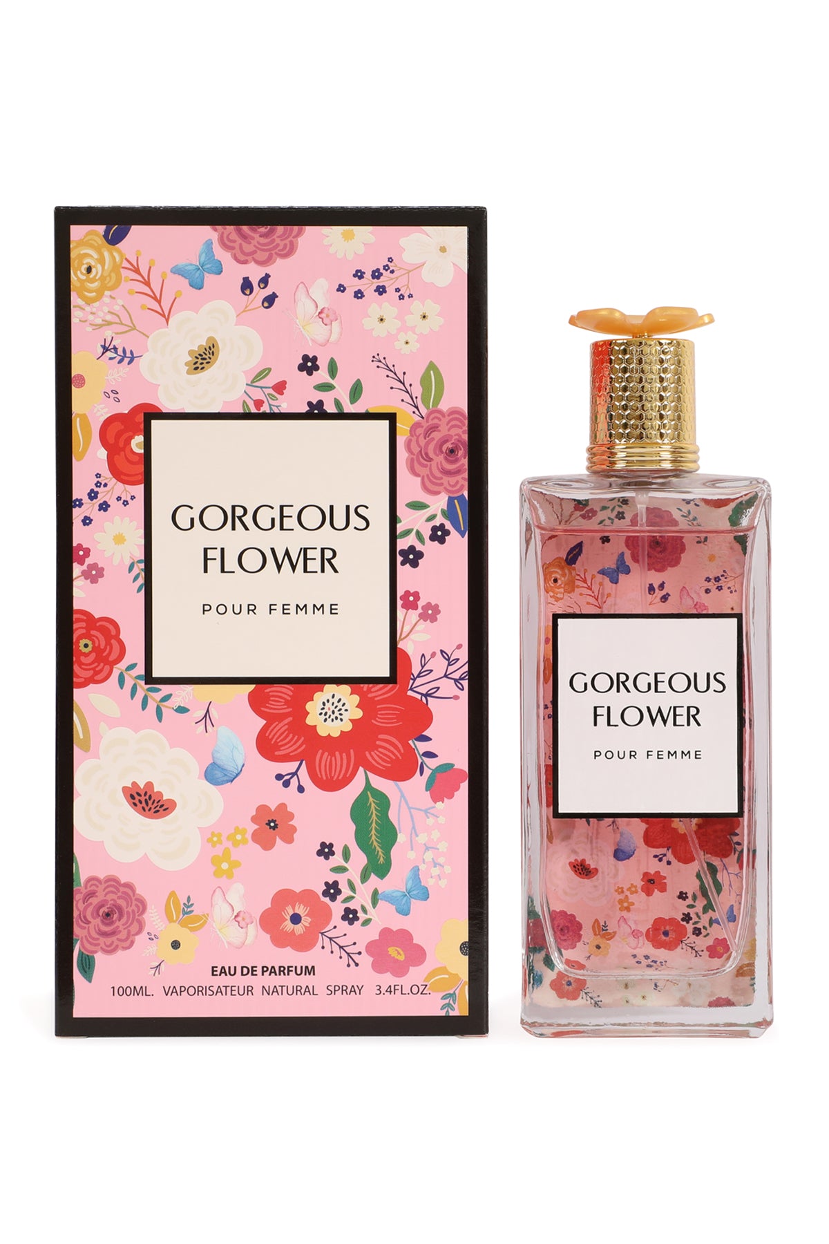 GORGEOUS FLOWER SPRAY PERFUME EAU DE PARFUM FOR WOMEN - 100ML/3.4 FL.OZ.