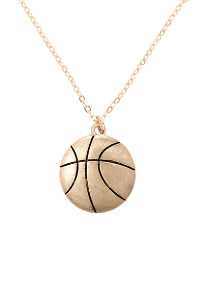 BASKETBALL PENDANT W/ MESSAGE ON BACK NECKLACE