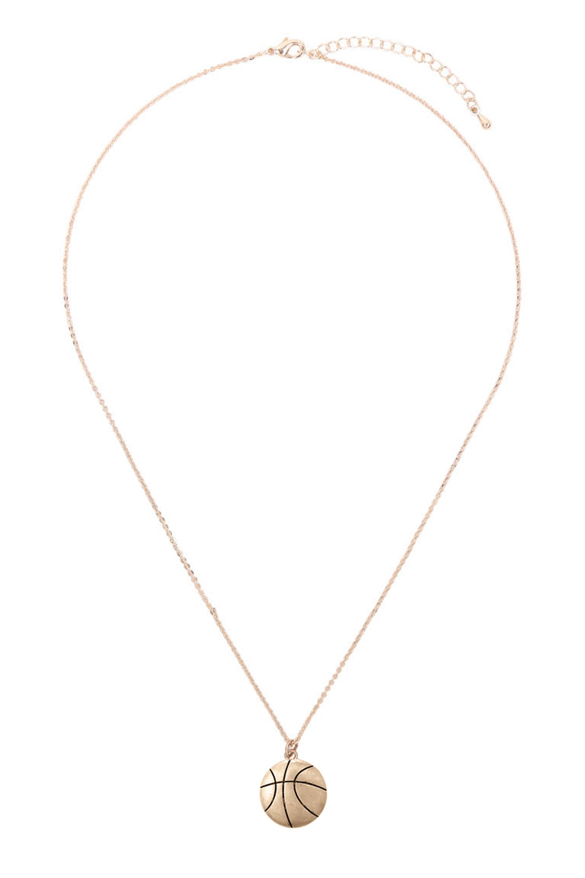 BASKETBALL PENDANT W/ MESSAGE ON BACK NECKLACE