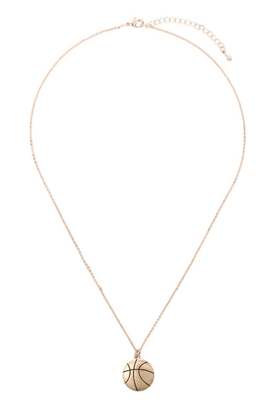 BASKETBALL PENDANT W/ MESSAGE ON BACK NECKLACE