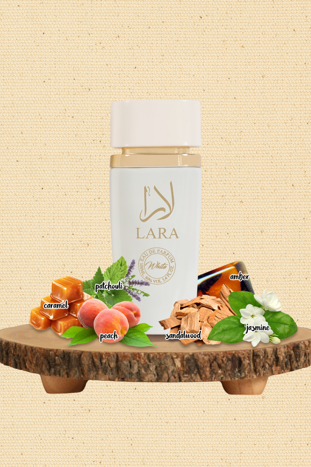 LARA WHITE SPRAY PERFUME EAU DE PARFUM FOR WOMEN - 100ML/3.4 FL.OZ