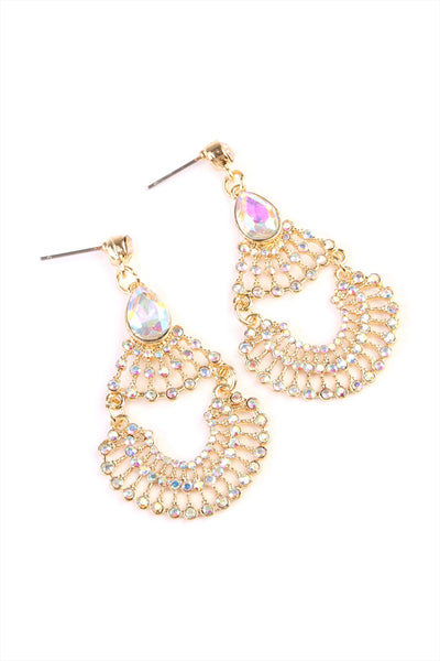 AB GOLD DOUBLE TEARDROP POST EARRINGS