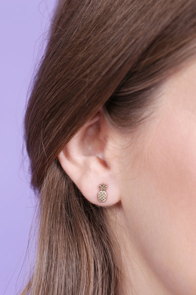 PINEAPPLE 5 PAIRS STUD EARRINGS