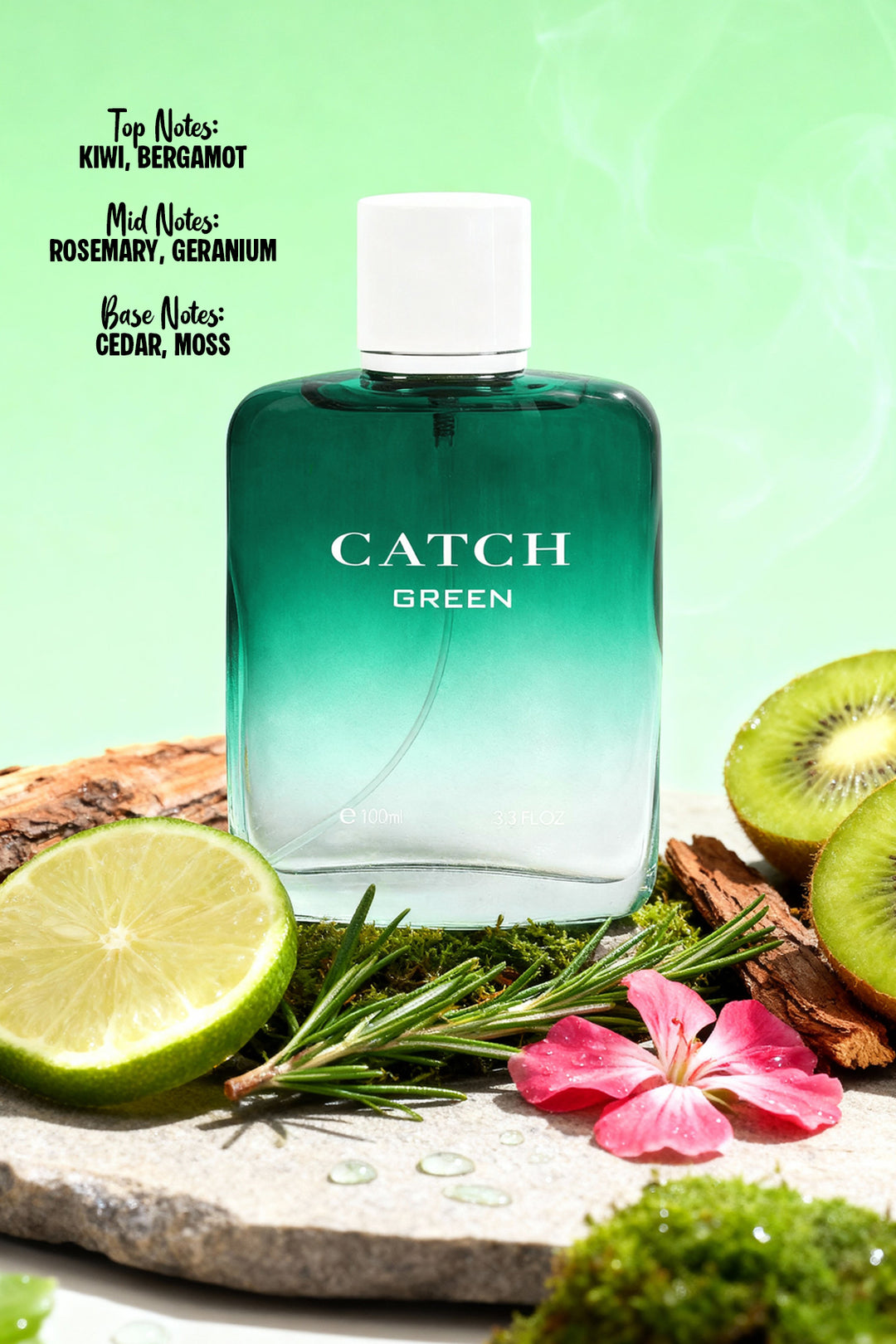 CATCH GREEN SPRAY PERFUME EAU DE TOILETTE FOR MEN - 100ML/3.3 FL
