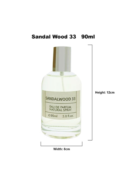 SANDALWOOD 33 SPRAY PERFUME EAU DE TOILETTE FOR MEN & WOMEN - 90ML/3.0FL.OZ.