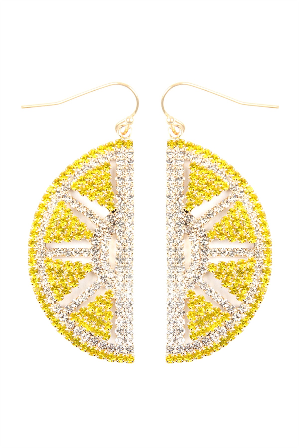 SUEDE CRYSTAL LEMON DROP EARRINGS