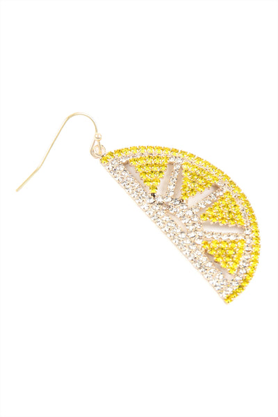 SUEDE CRYSTAL LEMON DROP EARRINGS