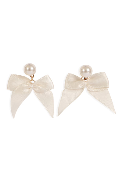 3 PAIR PEARL BOW EARRING SET