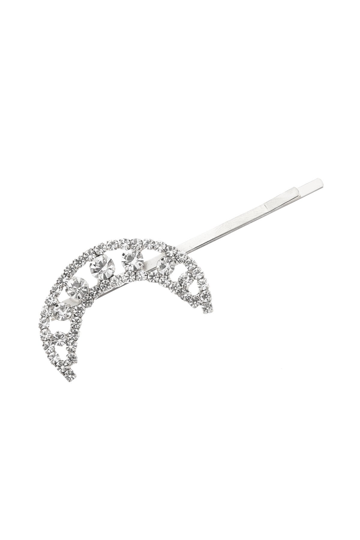 RHINESTONE CRESCENT MOON BOBBY PIN