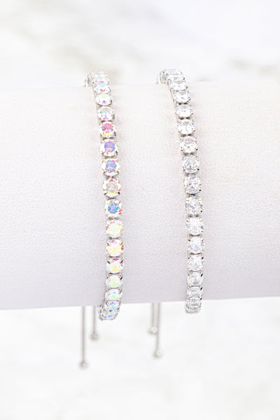 CUBIC ZIRCONIA ROUND SLIDER BRACELET