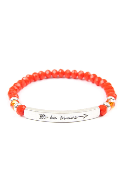 BE BRAVE 6MM GLASS BEADS STRETCH BRACELET