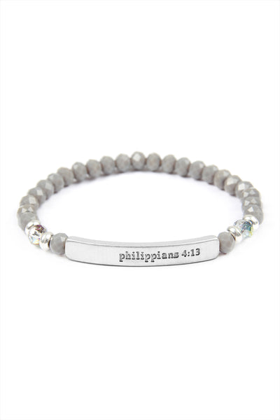 PHILIPPIANS 6MM GLASS BEADS STRETCH BRACELET