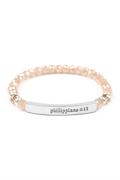 PHILIPPIANS 6MM GLASS BEADS STRETCH BRACELET