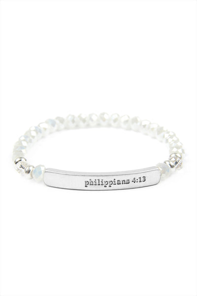 PHILIPPIANS 6MM GLASS BEADS STRETCH BRACELET