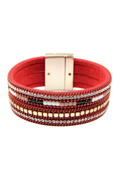 MIX LEATHER MAGNETIC BRACELET