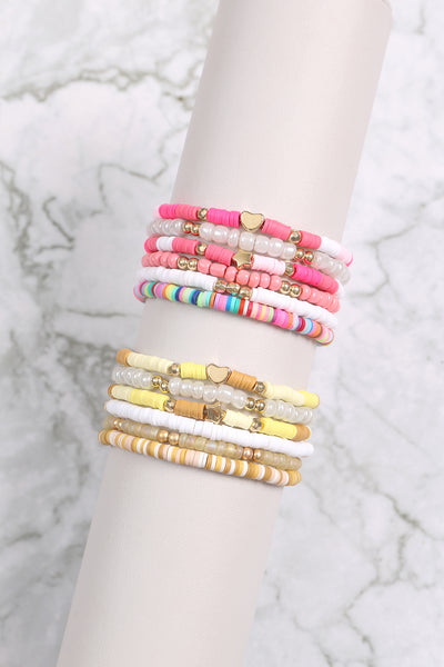 HEISHI BEADS STACKABLE MULTI LAYERED BRACELET SET