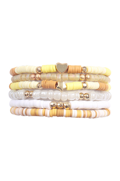 HEISHI BEADS STACKABLE MULTI LAYERED BRACELET SET