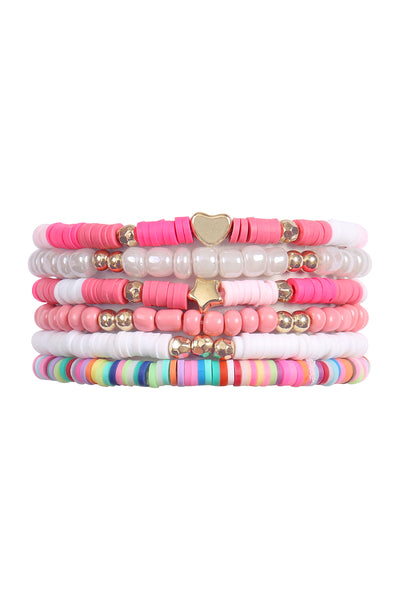 HEISHI BEADS STACKABLE MULTI LAYERED BRACELET SET