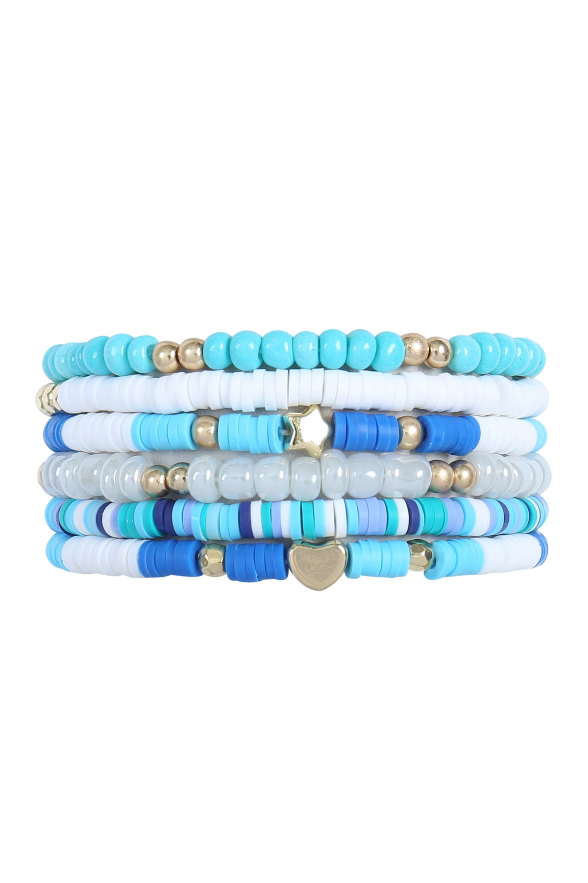 HEISHI BEADS STACKABLE MULTI LAYERED BRACELET SET