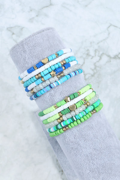 HEISHI BEADS STACKABLE MULTI LAYERED BRACELET SET