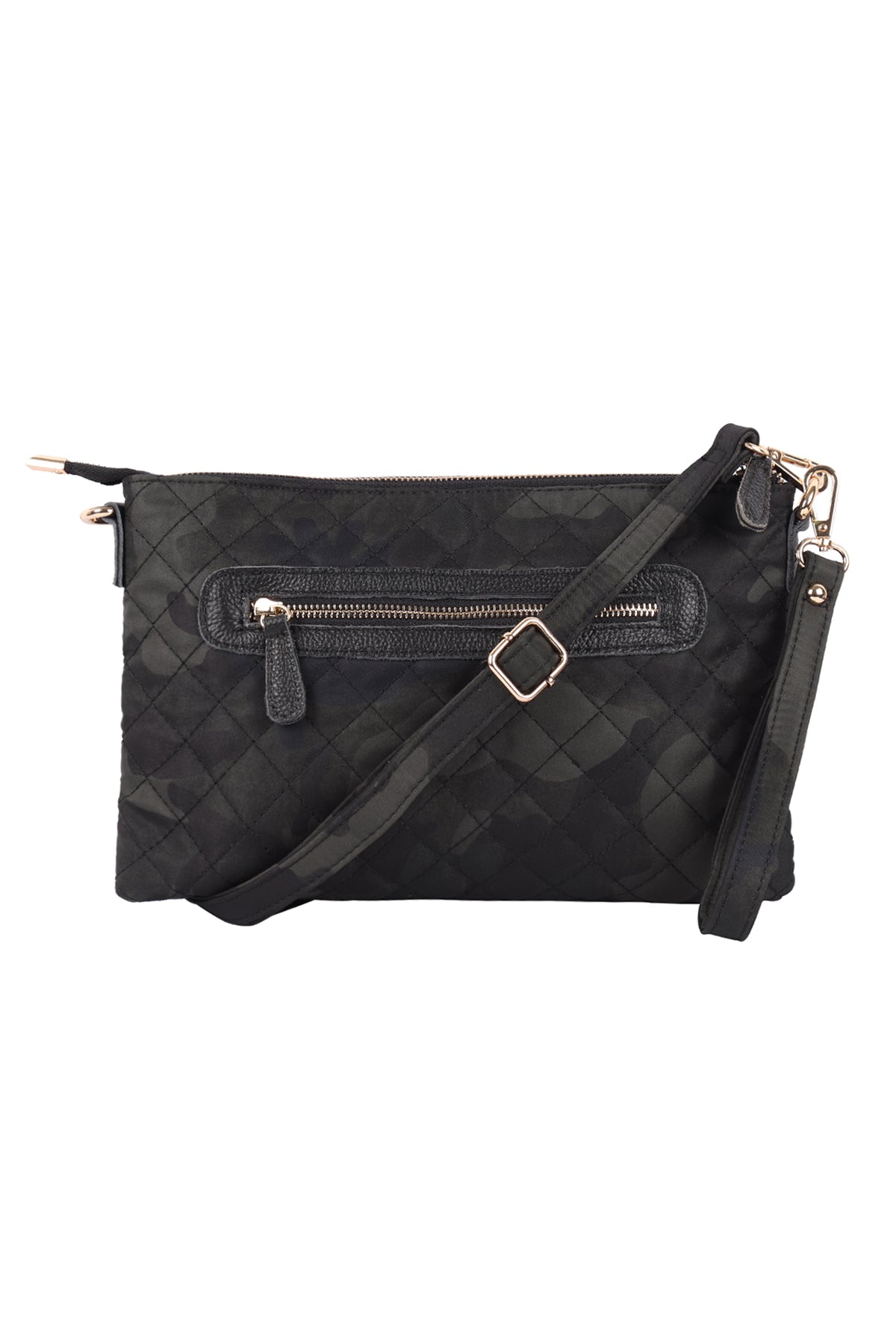 WOMEN'S DIAMOND QUILTED CROSSBODY WRISTLET BAG