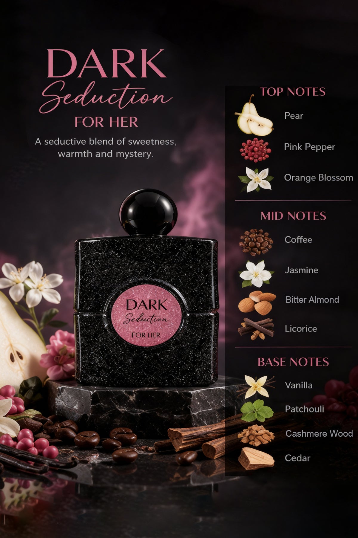 洋楽 DARK - Seduction DARK SEDUCTION SPRAY PERFUME EAU DE PARFUM FOR WOMEN - 80ML/2.7FL