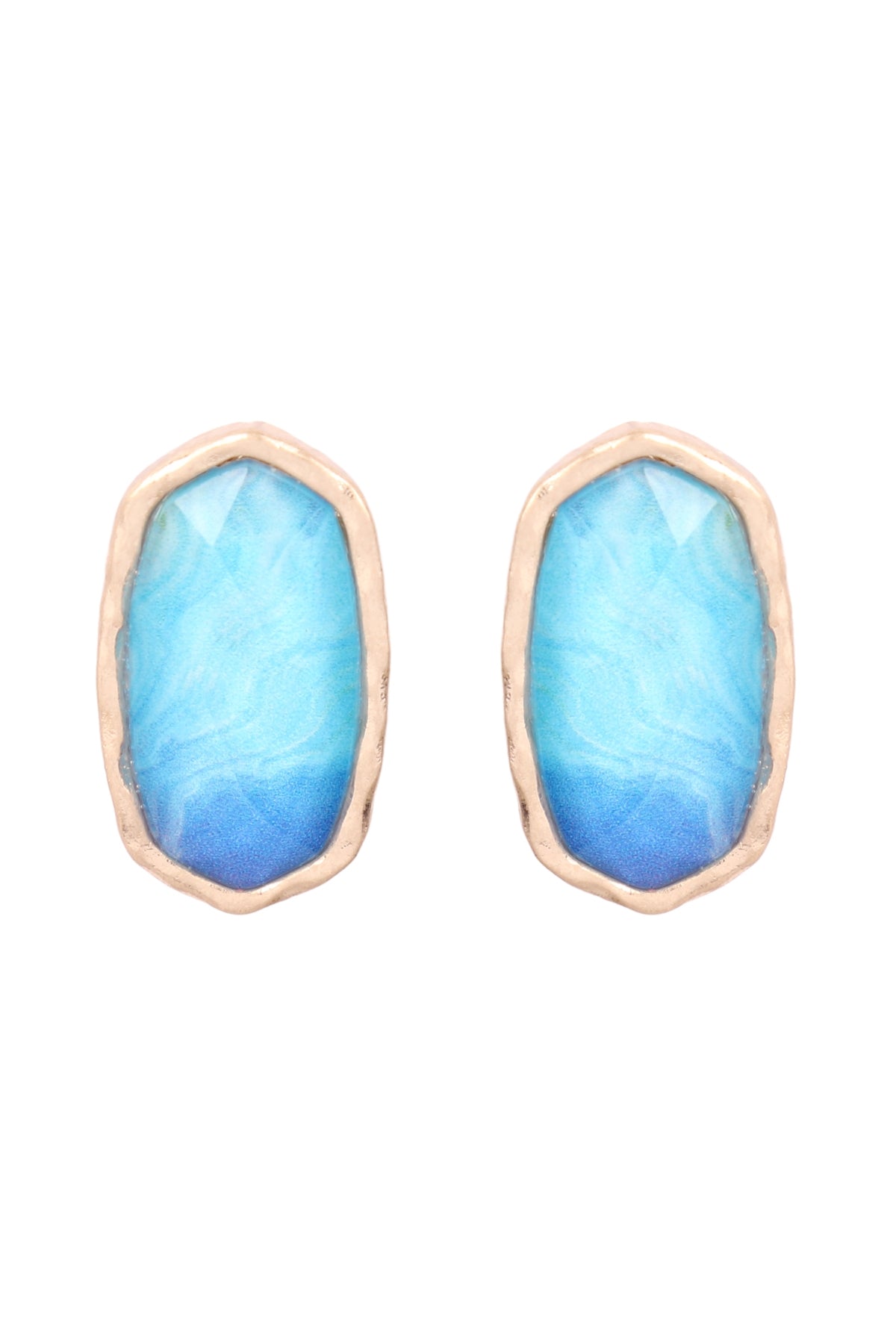 AGATE PRINT EPOXY STUD EARRINGS