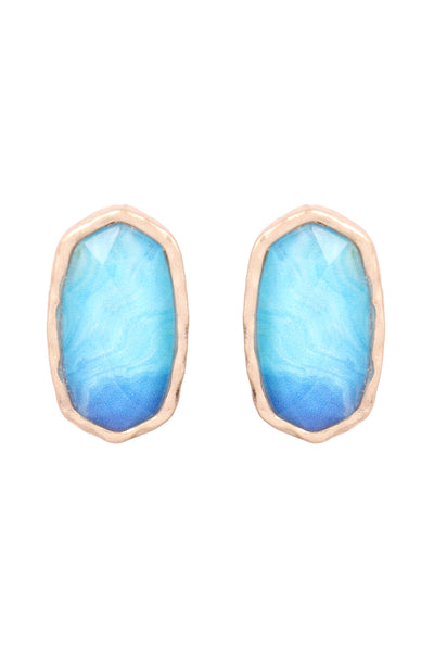 AGATE PRINT EPOXY STUD EARRINGS