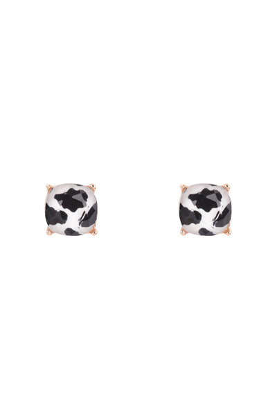 CUSHION CUT GLASS STUD EARRINGS (NOW $1.75 ONLY!)