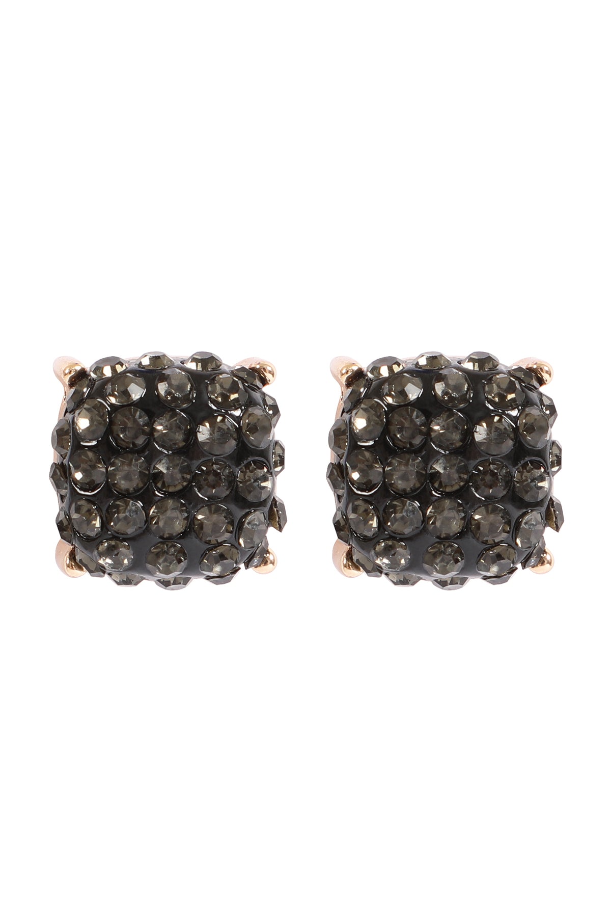 PAVE RHINESTONES EPOXY STUD EARRINGS