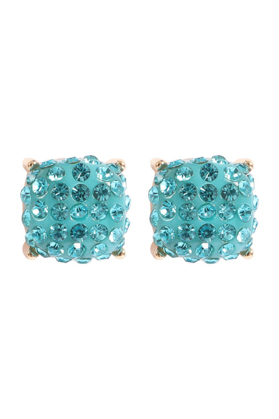 PAVE RHINESTONES EPOXY STUD EARRINGS