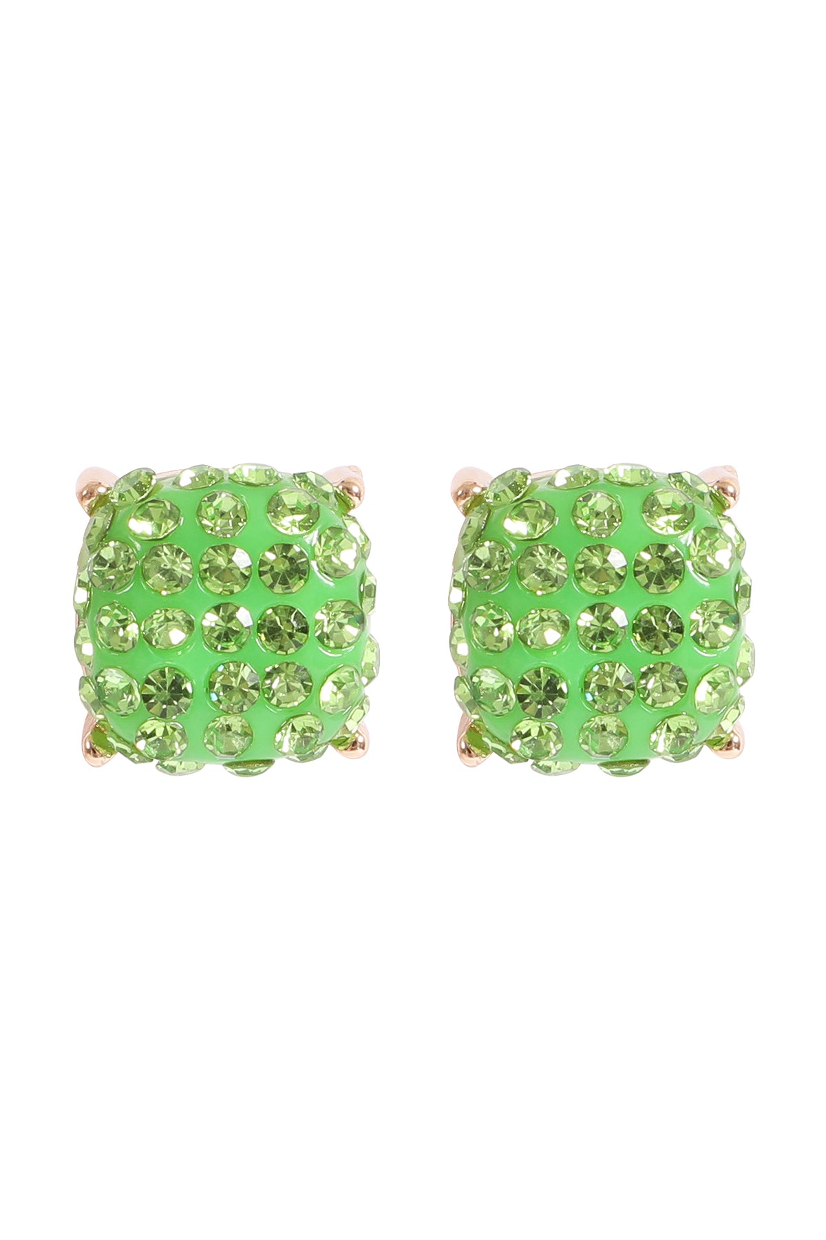 PAVE RHINESTONES EPOXY STUD EARRINGS